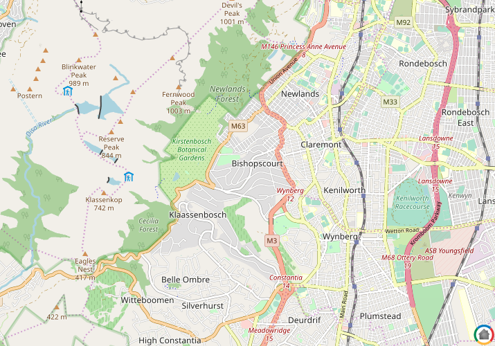 Map location of Bishopscourt